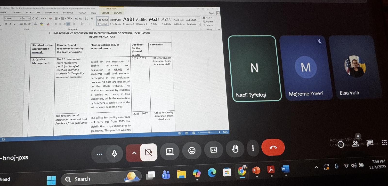 Takim koordinues i Bartësve të Programit  Gjuhë Angleze – Përkthim dhe Interpretim